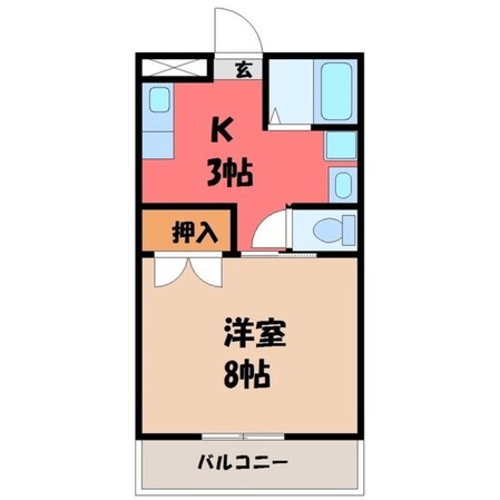 宇都宮駅 徒歩44分 1階の物件間取画像